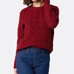 NWT Joie Women’s Isabey Red 100% Wool Sweater Size L $378 Warm Cozy Cold Weather